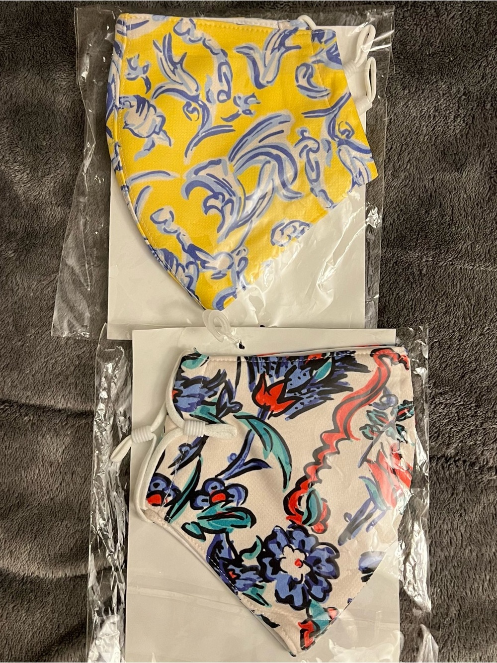 New Tory Burch Set of Two Fabric Adjustable Face Masks